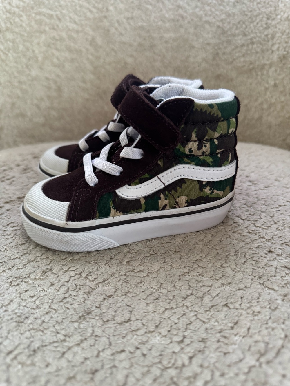 Vans Sk8-Hi Reissue 138 V Toddler 4.5 Camo High Top Shoes Brown Green